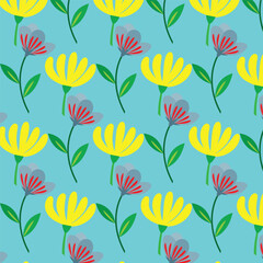 Discover vibrant vector patterns with red and yellow floral designs, featuring intricate leaves and seamless double patterns. Ideal for adding bold, colorful accents to your creative projects.