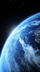 A stunning view of Earth from space, showing the planet's curvature and the vast expanse of the atmosphere.