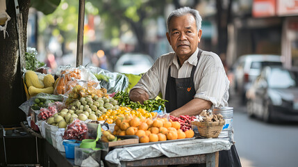 Street vendor with no customers in sight