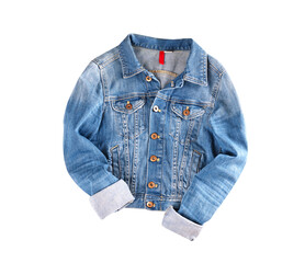 Denim jacket isolated, denim clothes. © nys