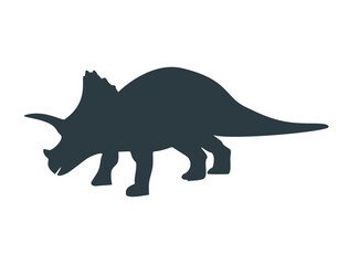 Jurassic dino dinosaur icon. Silhouette of triceratops © viktorijareut