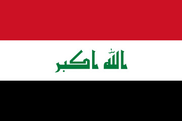 The official national flag of Iraq. Flag of the Republic of Iraq. Vector illustration