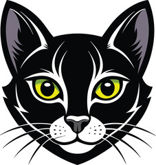 Cat head vector art illustration