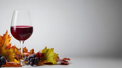 Banner with a glass of wine, winery, grapes, National Wine Day