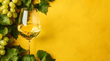 Banner with a glass of wine, winery, grapes, National Wine Day