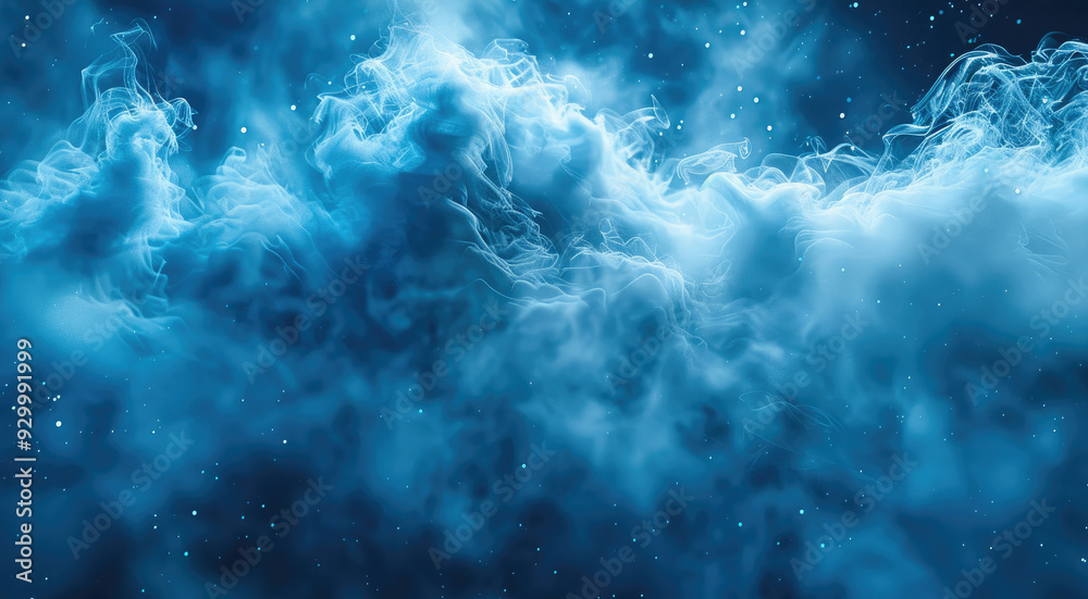 Aufkleber cyan particle liquid smoke background. generative ai.