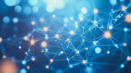 Abstract business connection of lines from nodes It is connected to endless nodes and represents the innovation of communication in the network.