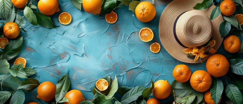 Beautiful background with sage leaves oranges and   023 food, fruit, orange, fresh, healthy, tomato, vegetable, citrus, fruits, diet, ripe, organic, decoration, leaf, nature, apple, agriculture, manda