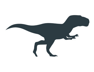 Jurassic dino dinosaur icon. Silhouette of t-rex