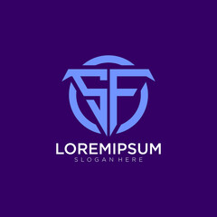 letter logo SF threangle modern logo