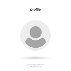 Profile picture icon human symbol. Man and women sign. People, person, user profile avatar icon emblem symbol pictogram. Contact icon with white background for UI UX, mobile app, social media, website