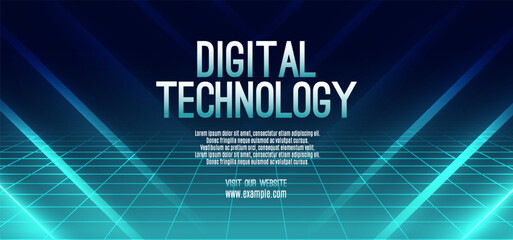 Digital technology banner green blue background concept, cyber technology circuit, abstract tech, innovation future data, internet network, Ai big data, futuristic wifi connection illustration vector