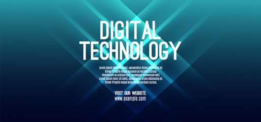 Digital technology banner green blue background concept, cyber technology circuit, abstract tech, innovation future data, internet network, Ai big data, futuristic wifi connection illustration vector