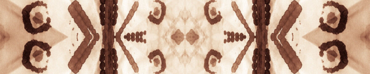 Brown Curved Lines Seamless. Art Deco Backdrop.