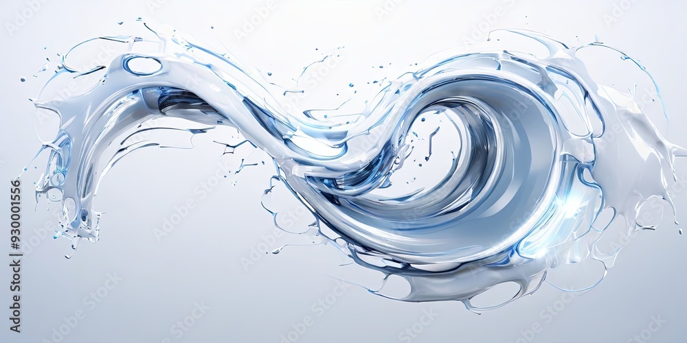 Poster a splash of water with a wave pattern