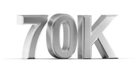70K Follower 3D Render Silver