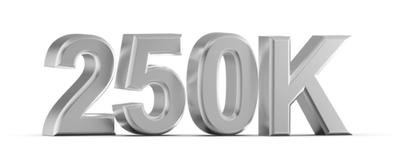 250K Follower 3D Render Silver
