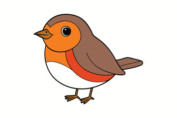 Cute Robin on Vector Illustration Design