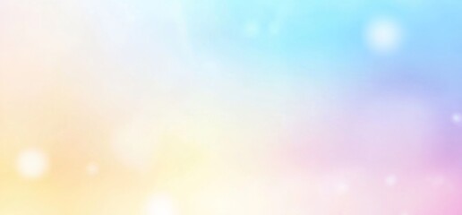 Softly blurred pastel blue and yellow background with a light rainbow, featuring a calming gradient design with free space in the center for text or visual elements.