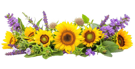 Sunflower Arrangement with Green Foliage