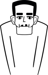 Flat isolated spooky Frankenstein. Cartoon Frankenstein illustration vector.
