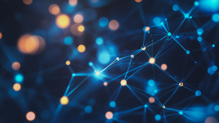 Abstract business connection of lines from nodes It is connected to endless nodes and represents the innovation of communication in the network.