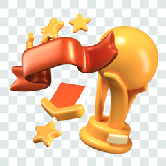 Vector set of gold awards. Game trophies for sports competition