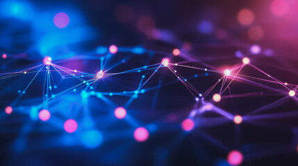 Abstract business connection of lines from nodes It is connected to endless nodes and represents the innovation of communication in the network.