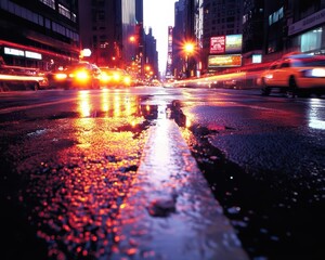 Street scenes at night, vibrant lights, dynamic environments, urban nightlife