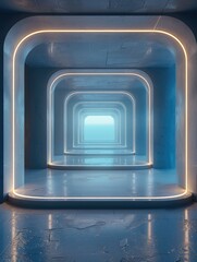 Fototapeta premium Minimalist peace of stage design for electronic product stage, the digital environment. Generative AI.