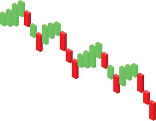 Red and green bars fluctuating and representing stock market crash