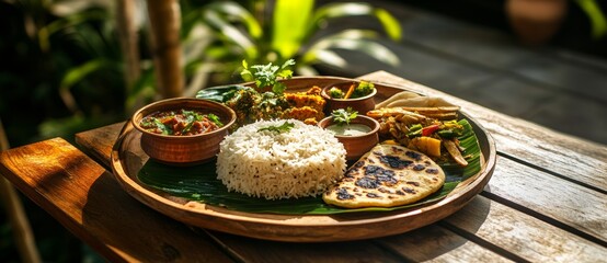 During festivals like Onam, Vishu, Pongal, and Diwali, Kerala and Tamil Nadu serve vegetarian food like rice, sambar, rasam, dal curry, ghee, pappadom, and payasam on banana leaves.