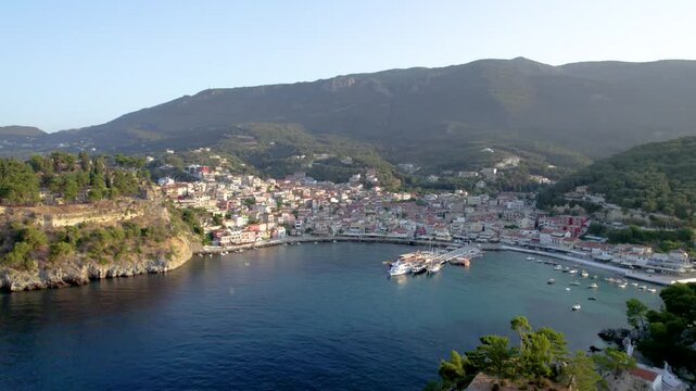 Parga Aerial Dolly Shot, Summer Vacations Preveza Epirus Greece