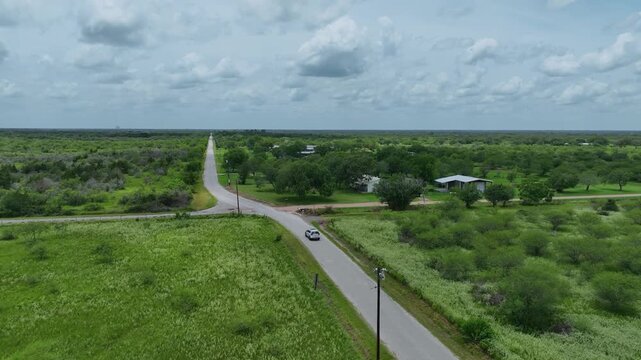 car driving on a country road