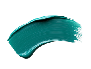 deep green brush stroke isolated on white background