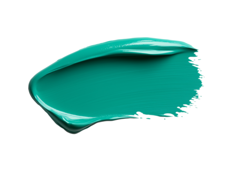 mint green brush stroke isolated on white background - Powered by Adobe