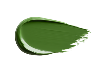 Green brush stroke isolated on white background