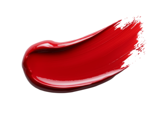 red brush stroke isolated on white background