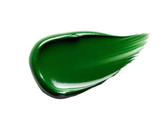 Green brush stroke isolated on white background