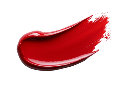 red brush stroke isolated on white background