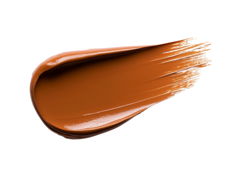 brown brush stroke isolated on white background