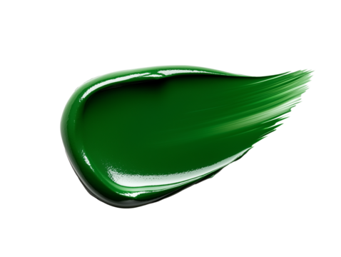 Green brush stroke isolated on white background