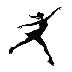 Sihlouette of professional female ice