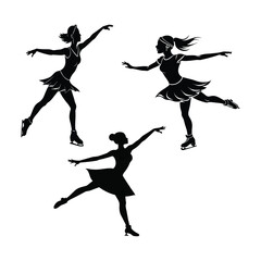 Sihlouette of professional female ice