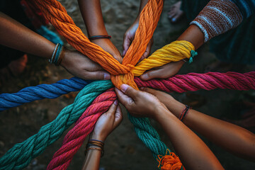 Teamwork Hands Rope.