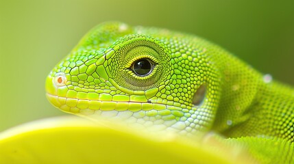Fototapeta premium Close-up of green lizard eye animal wildlife photography