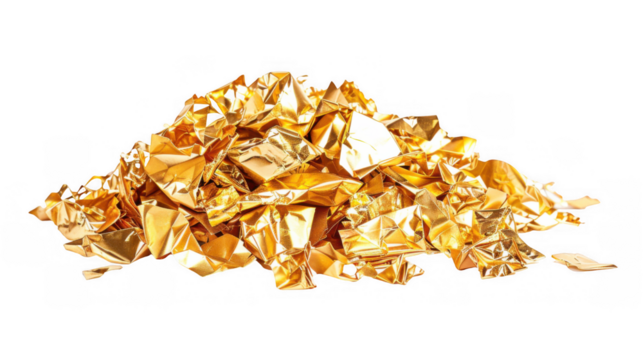 Pile of Crumpled Golden Foil