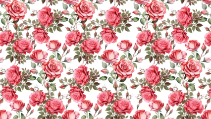 Stickers Bloemenwinkel Seamless Rose Flowers pattern background  © haris