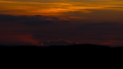 sunset over the mountains