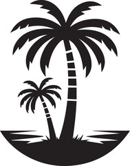 Palm tree Silhouette Vector, silhouette of a palm tree isolated, Palm tree icon,